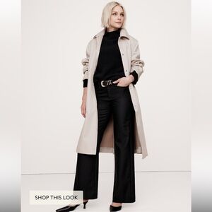 Banana Republic Martin Fit Wide-Leg Black Stretch Pants